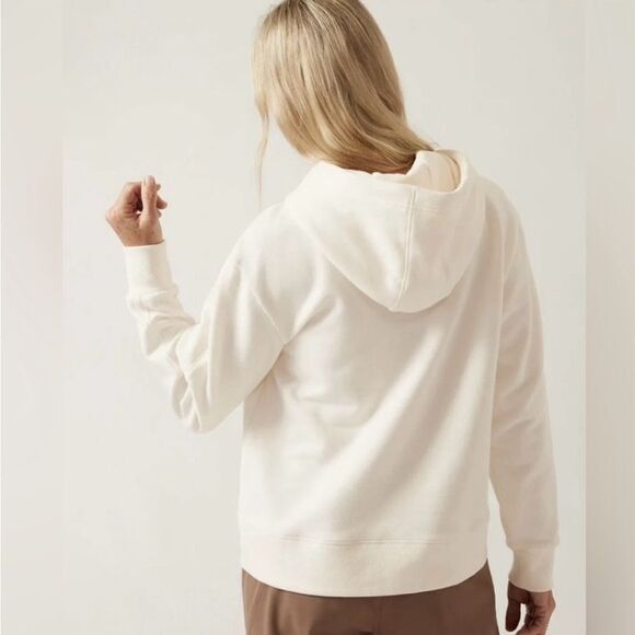 NWT Athleta Retroplush 11 Hoodie. 3X. Magnolia White - Picture 2 of 9